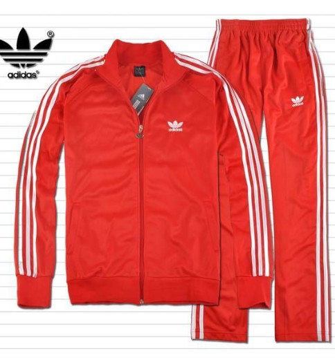 red and black adidas sweatsuit